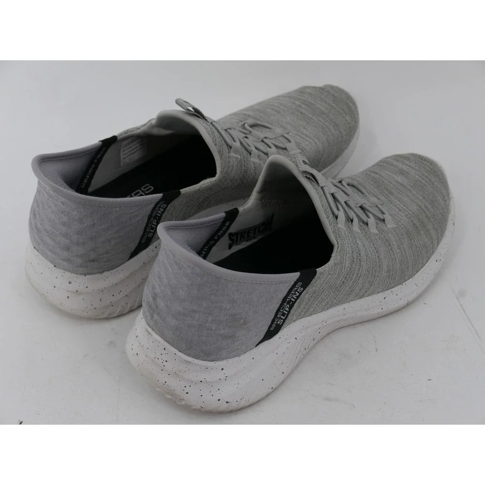 Skechers Ultra Flex 3 Slip-Ins Shoes Gray Slip On Athletic Sneakers Mens 11.5